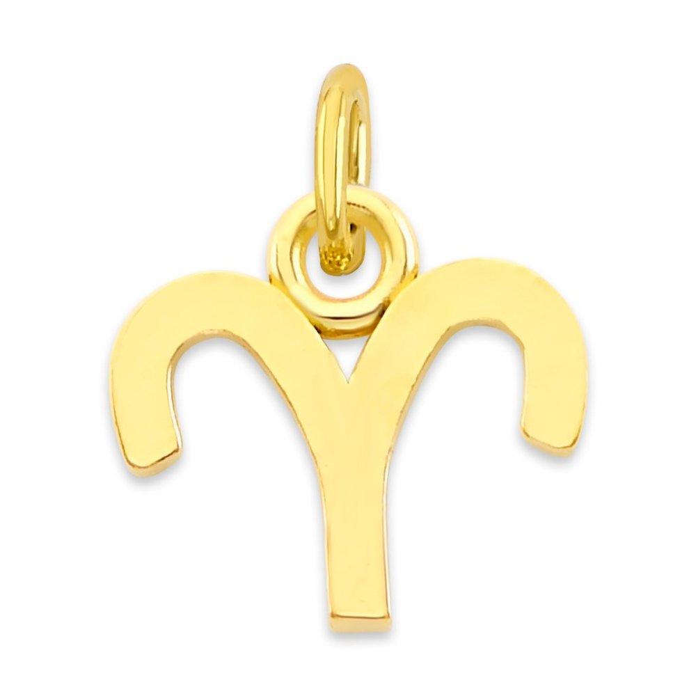 Tiny Solid Gold Zodiac Aries Charm: Mini 14k Gold Birthday Gifts